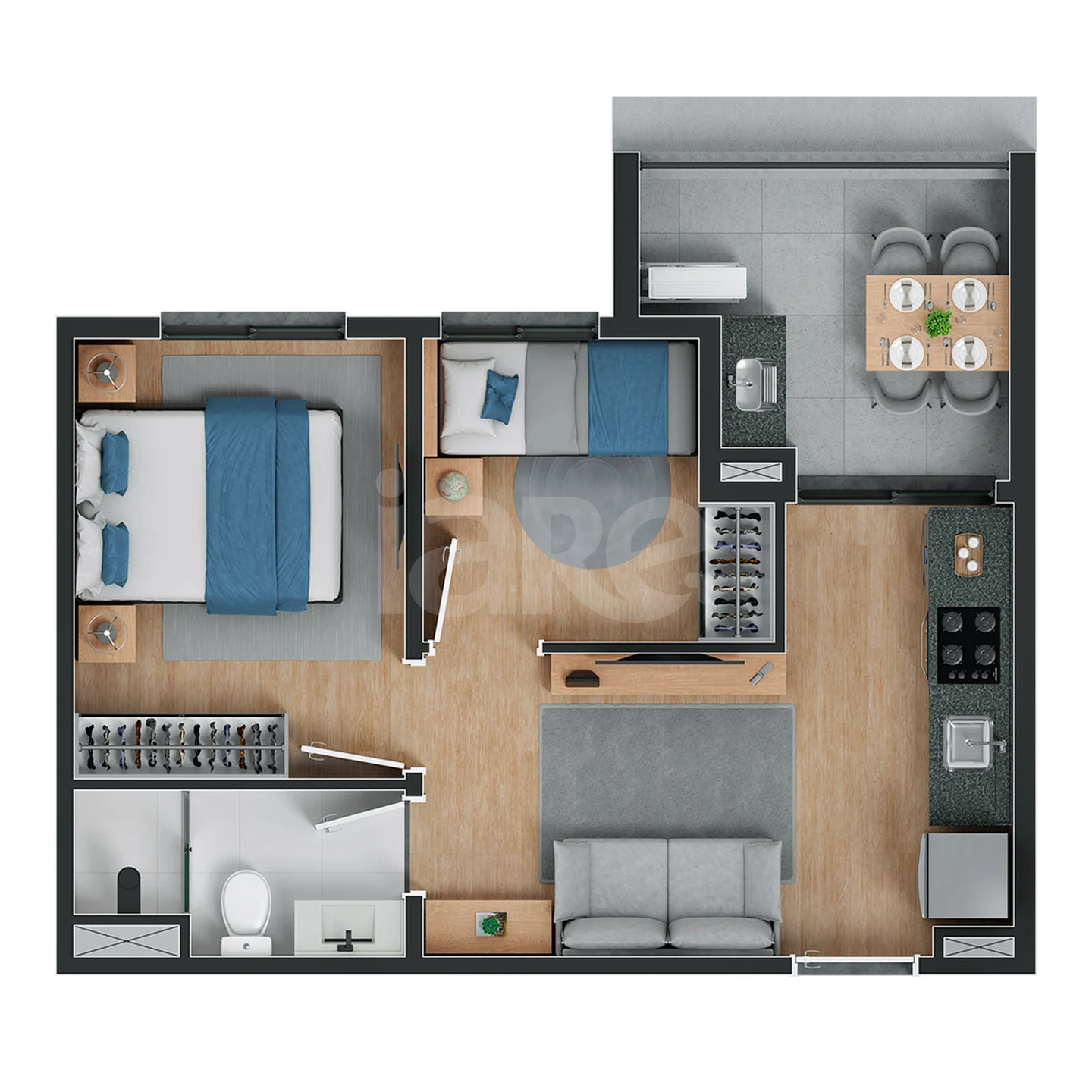 Planta — Apartamento 36,38 m²
