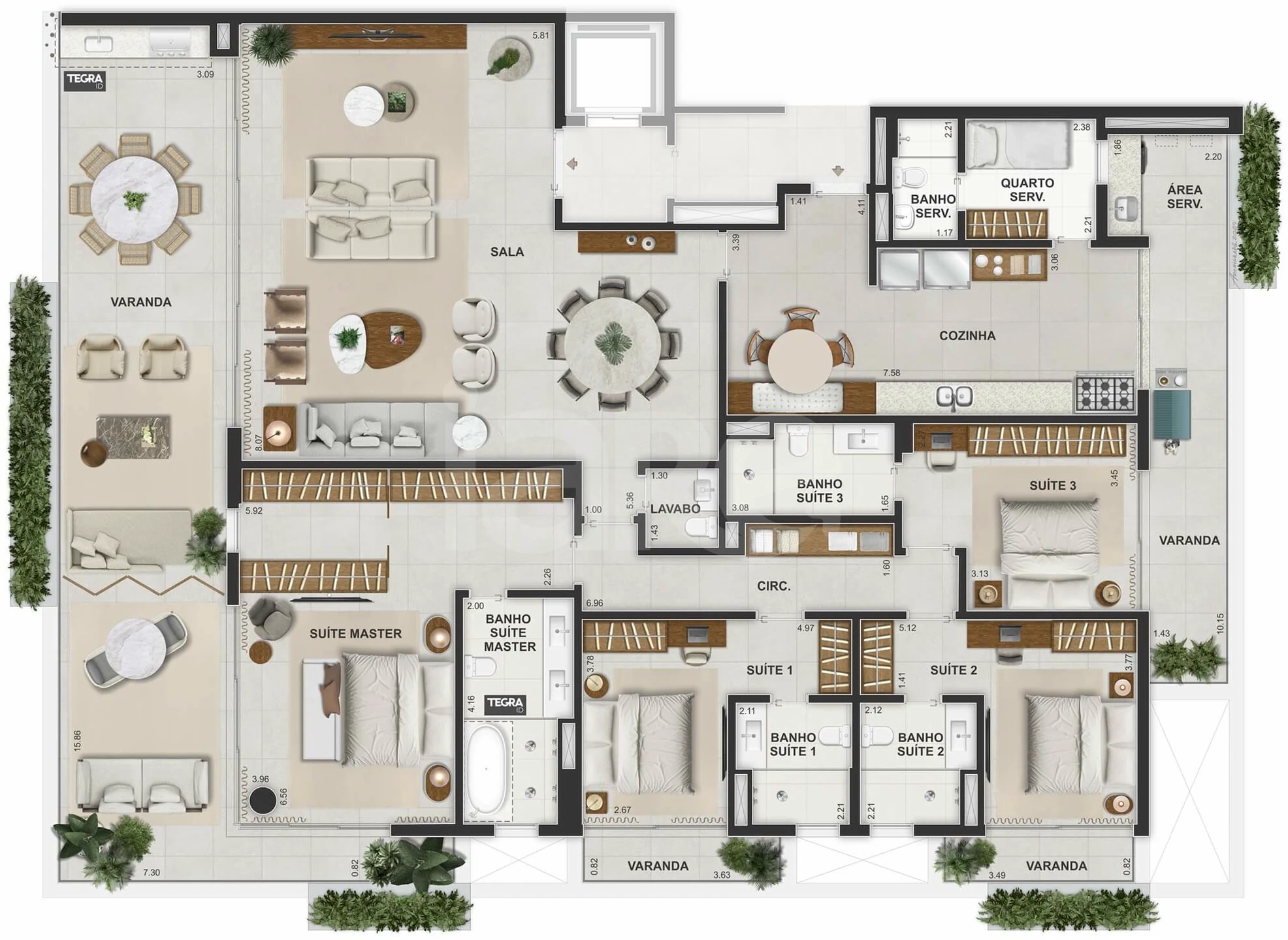 Planta — Apartamento 305 m²