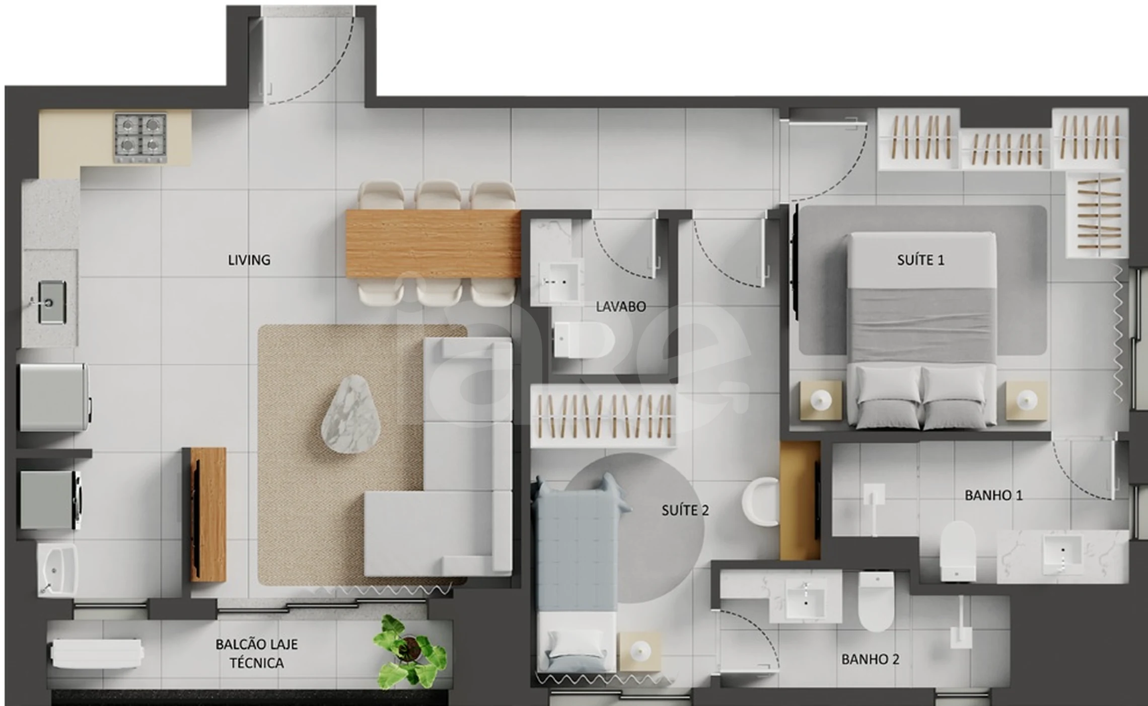 Planta — Apartamento 78 m²