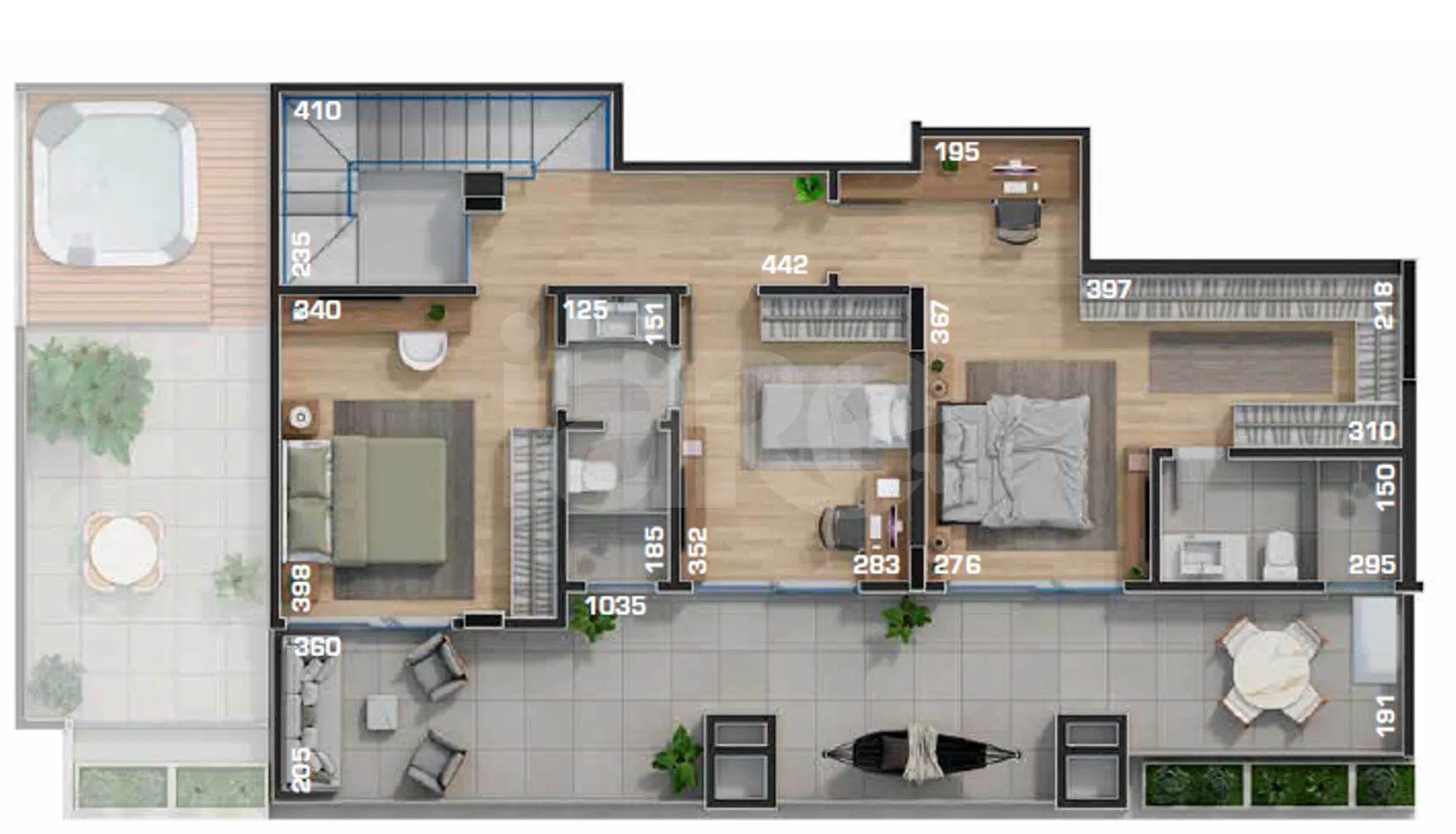 Planta — Cobertura Duplex 142,54 m²