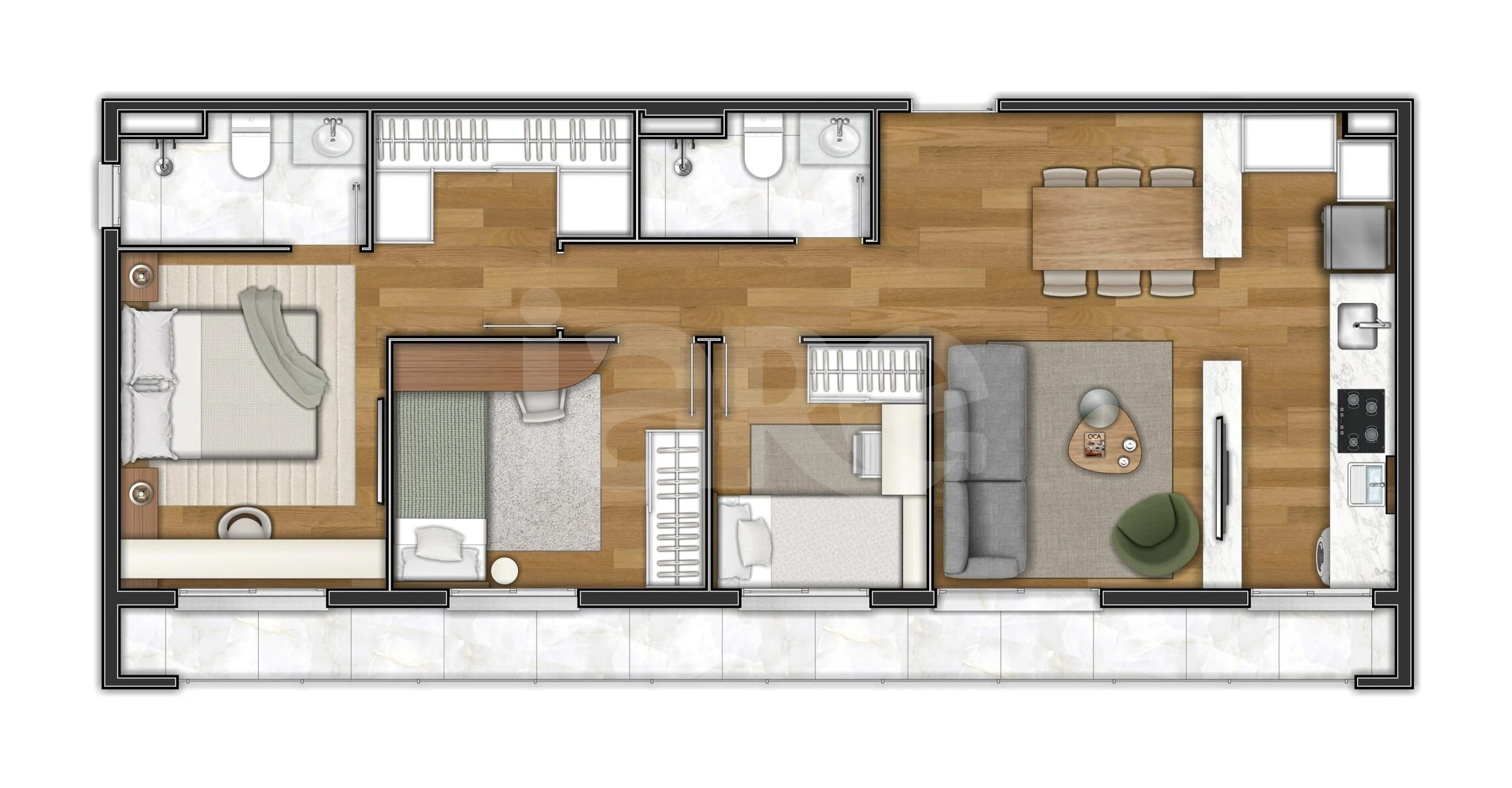 Planta — Apartamento 73,9 m²