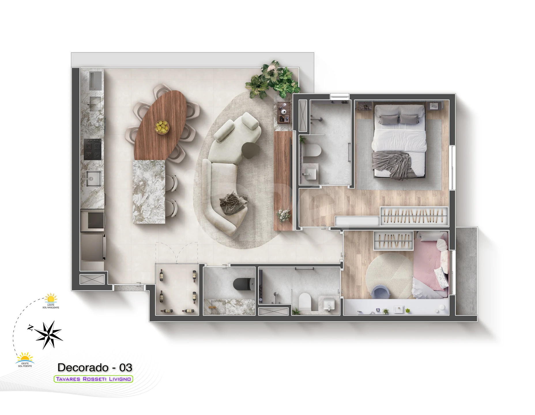 Planta — Apartamento 68 m²