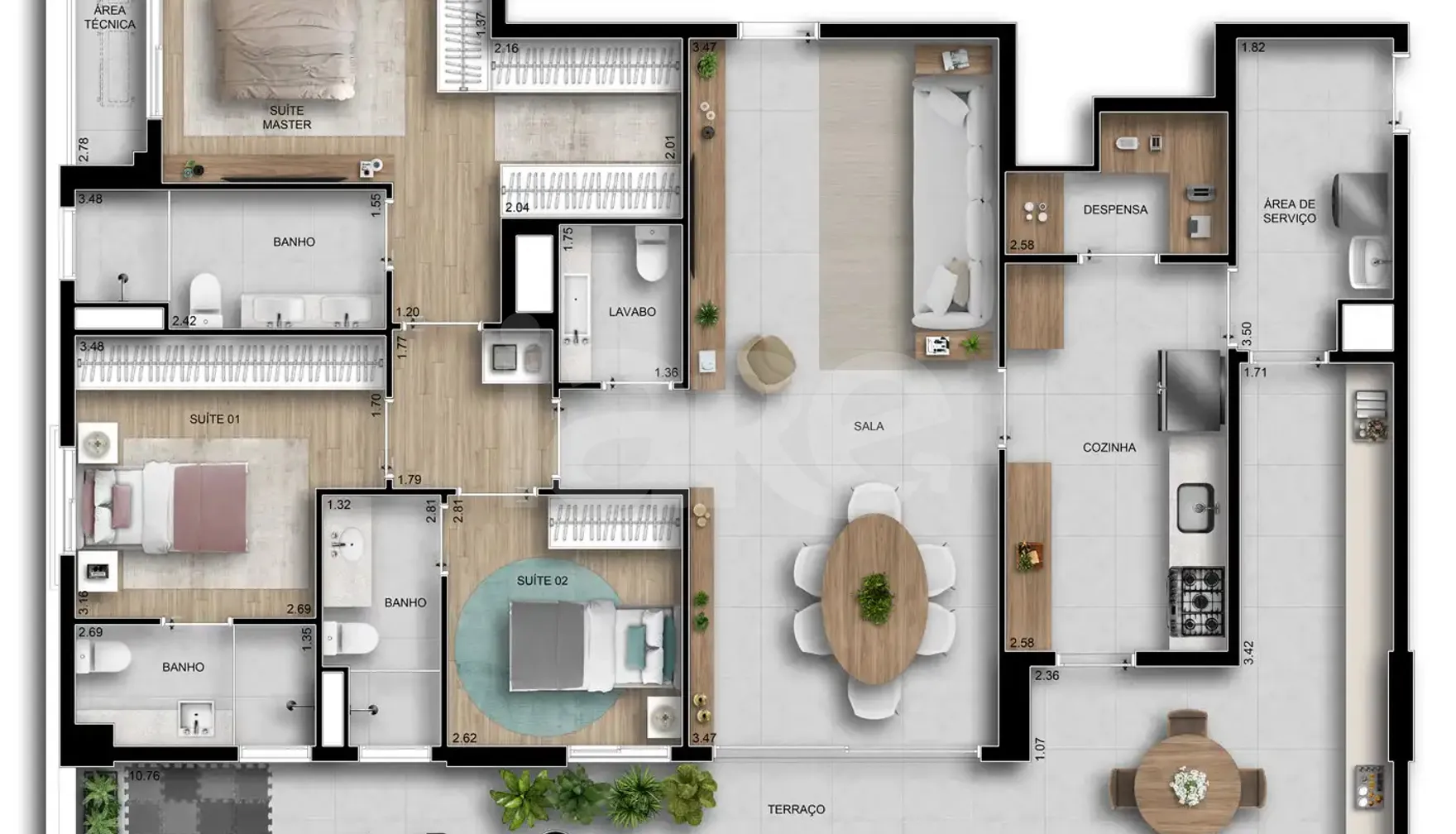 Planta — Apartamento 150,64 m²