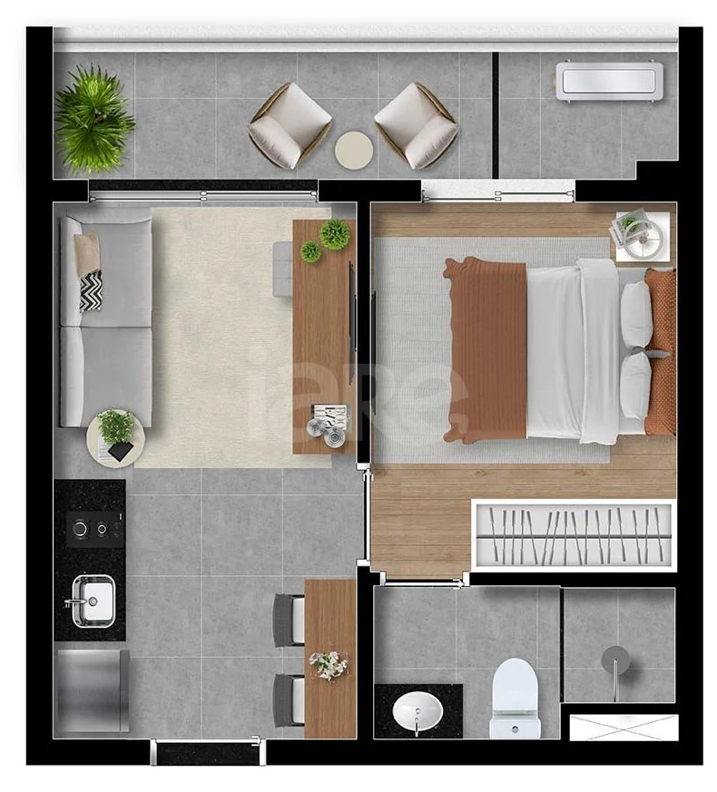 Planta — Apartamento 35,26 m²