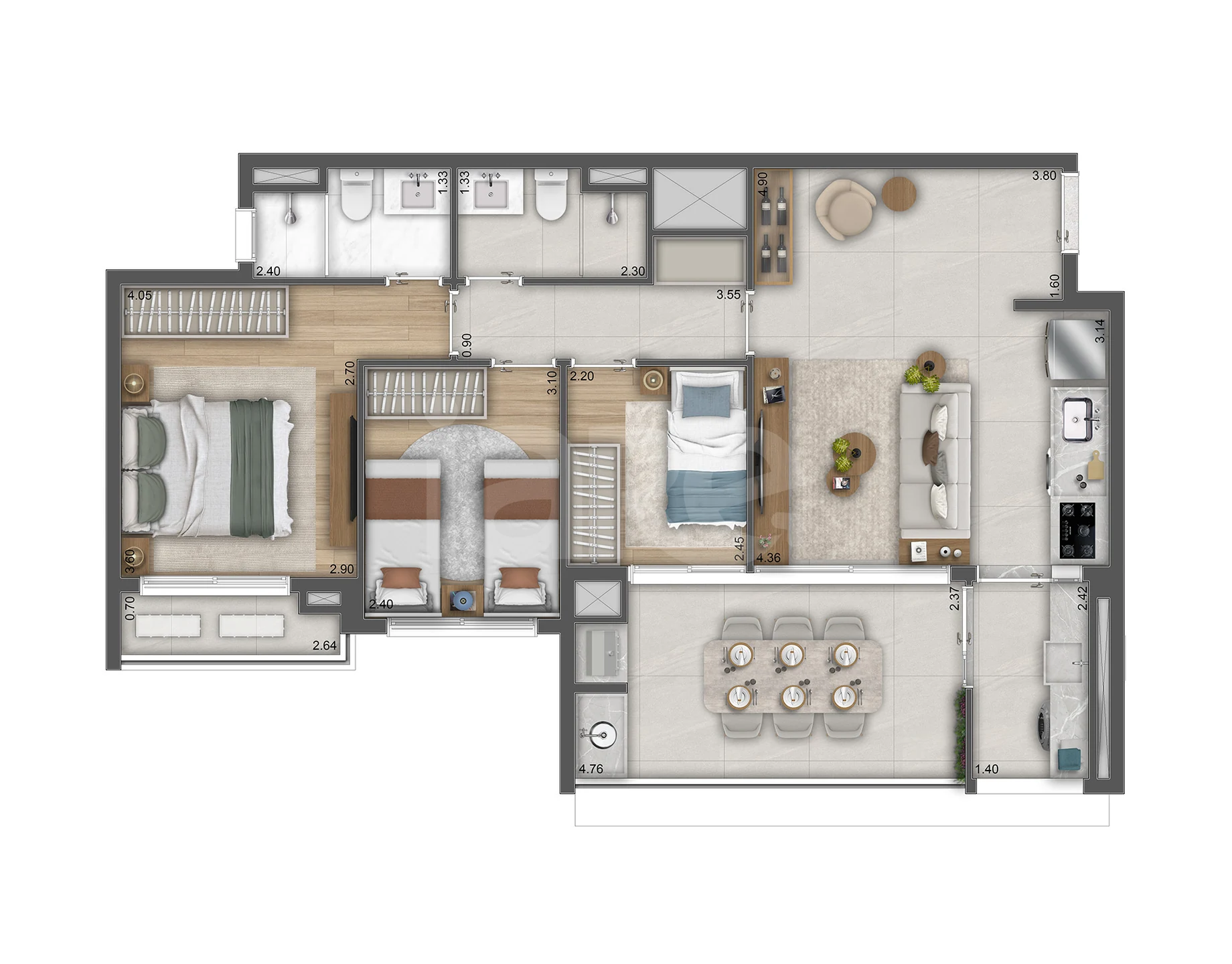 Planta — Garden 92,11 m²