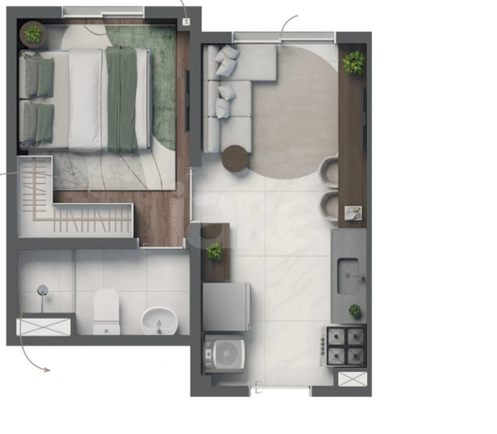 Planta — Apartamento 24 m²