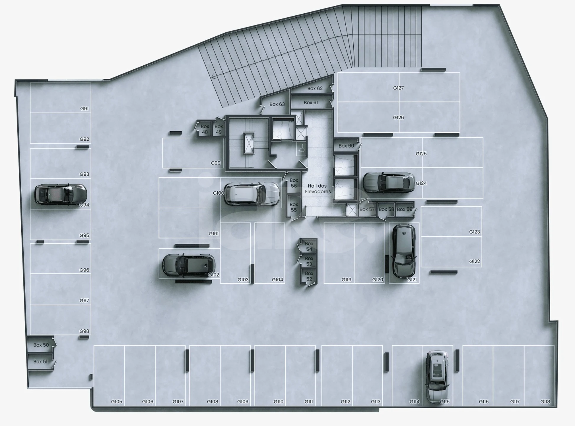 Planta — Pavimento garagem 3