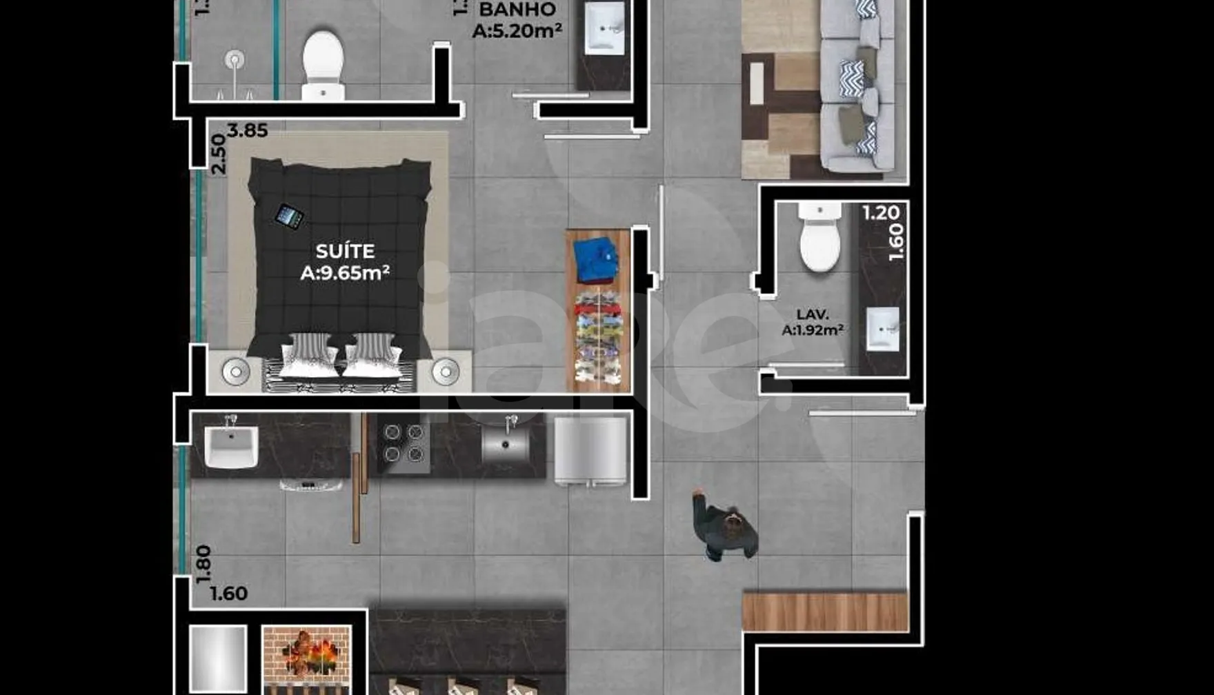 Planta — Apartamento 105,59 m²