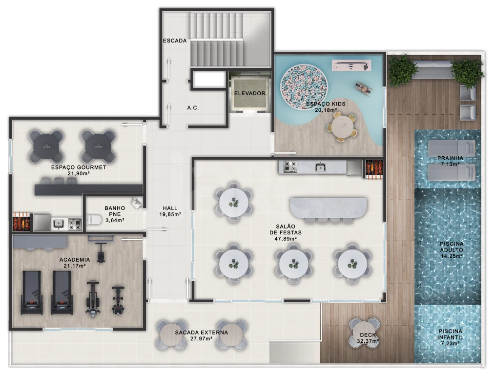 Planta — Pavimento lazer
