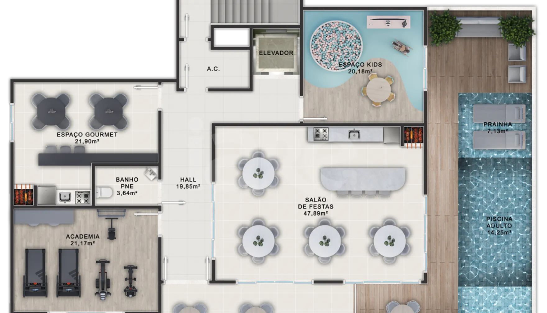 Planta — Pavimento lazer