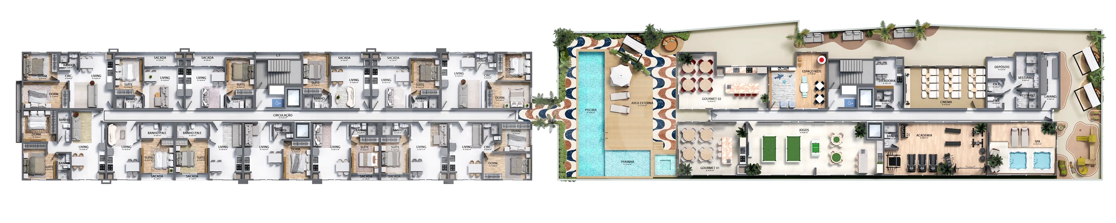 Planta — Pavimento 2 e lazer