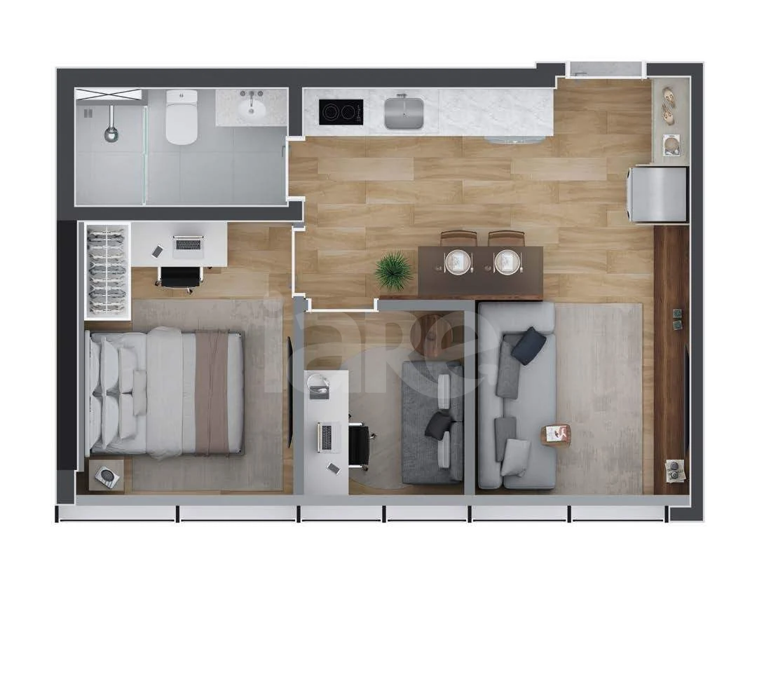 Planta — Apartamento 37,65 m²