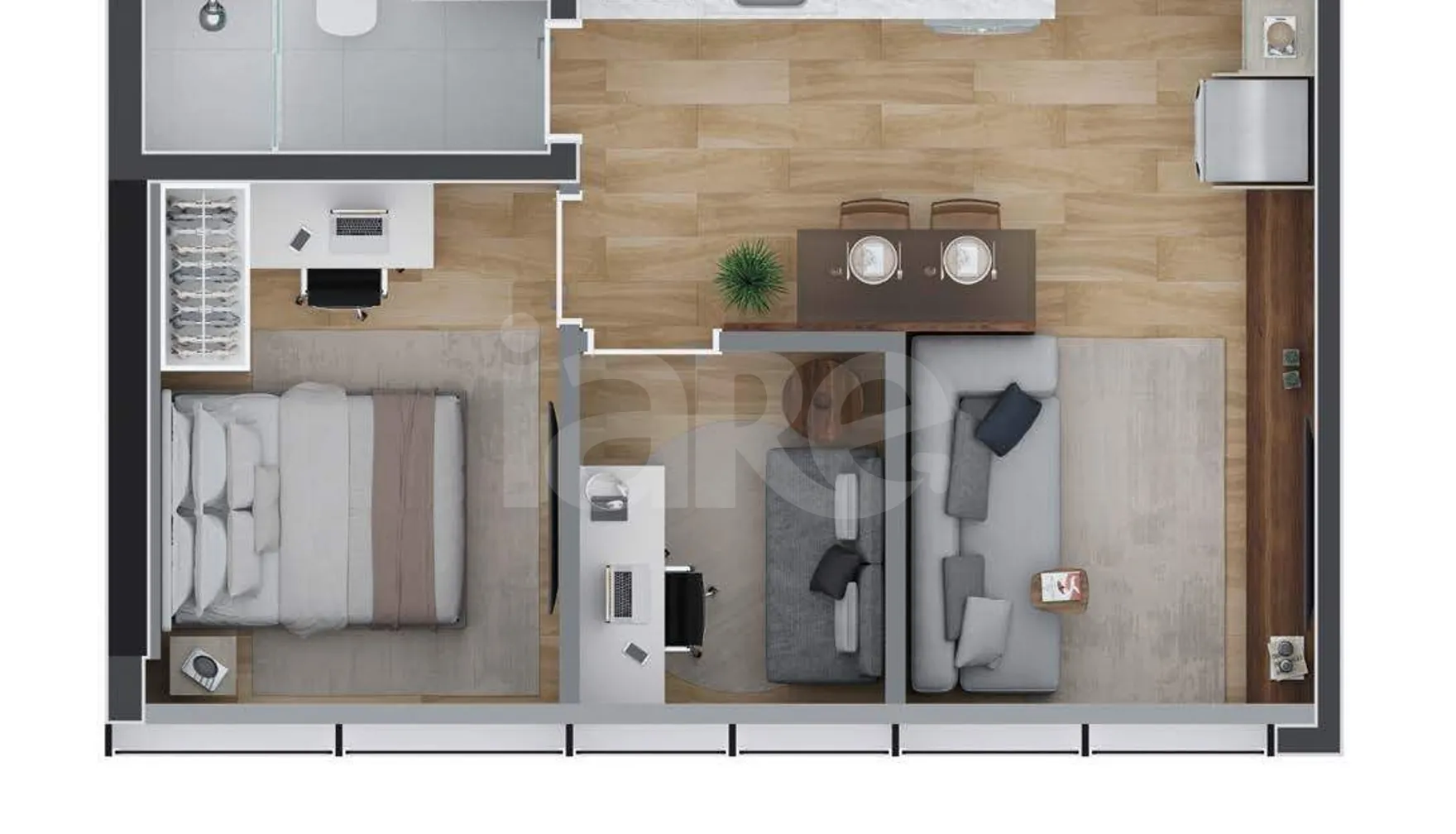 Planta — Apartamento 37,65 m²