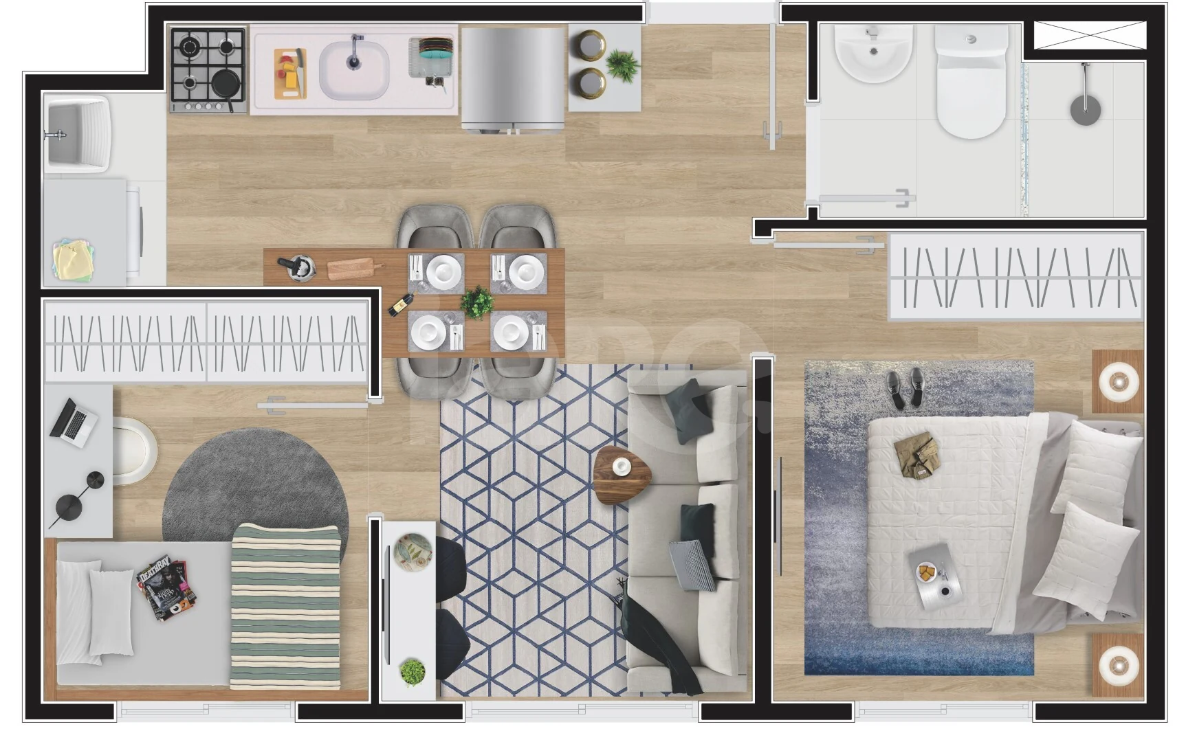Planta — Apartamento 34,12 m²
