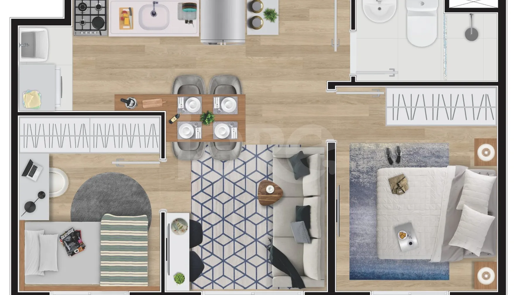 Planta — Apartamento 34,12 m²