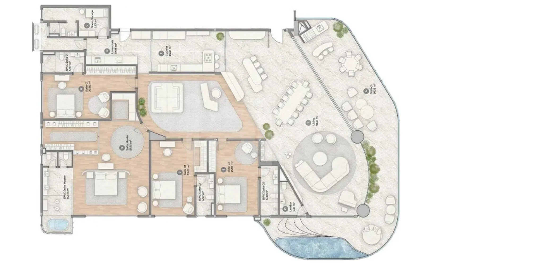 Planta — Apartamento 531,58 m²