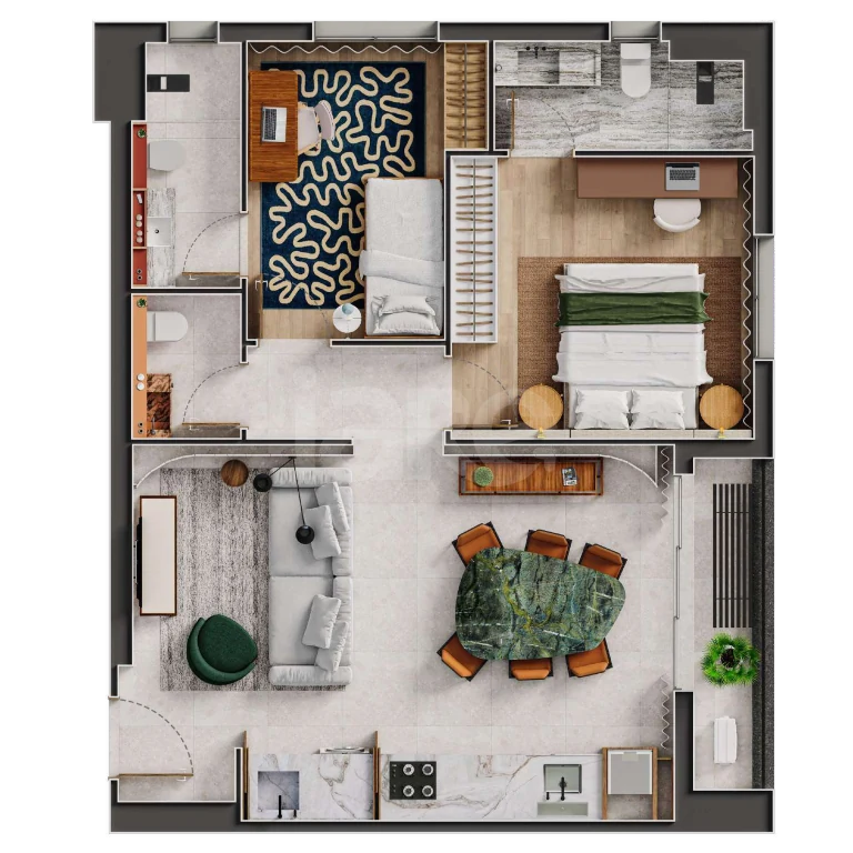 Planta — Apartamento 77,98 m²