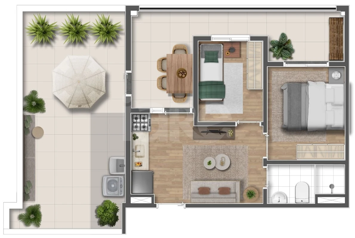 Planta — Apartamento 57,27 m²