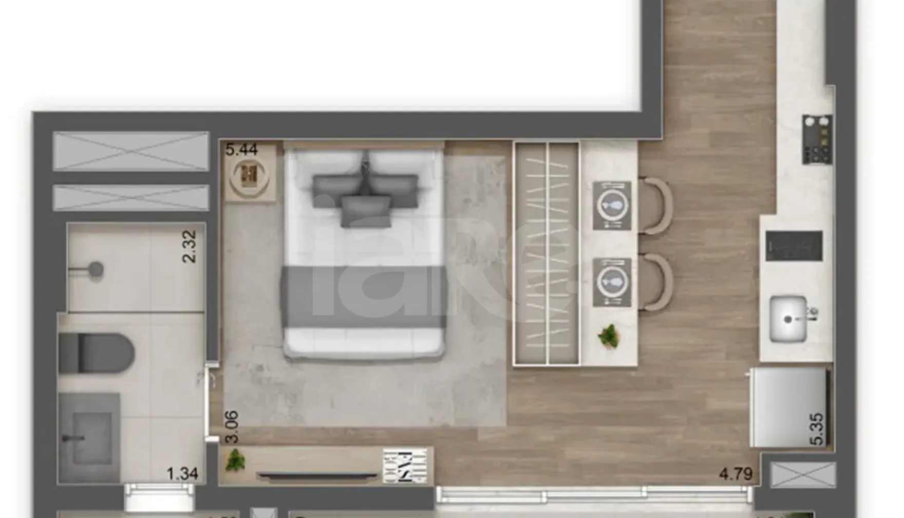Planta — Apartamento 39,17 m²