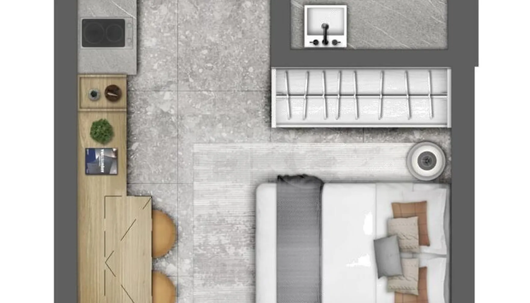 Planta — Studio 26,42 m²
