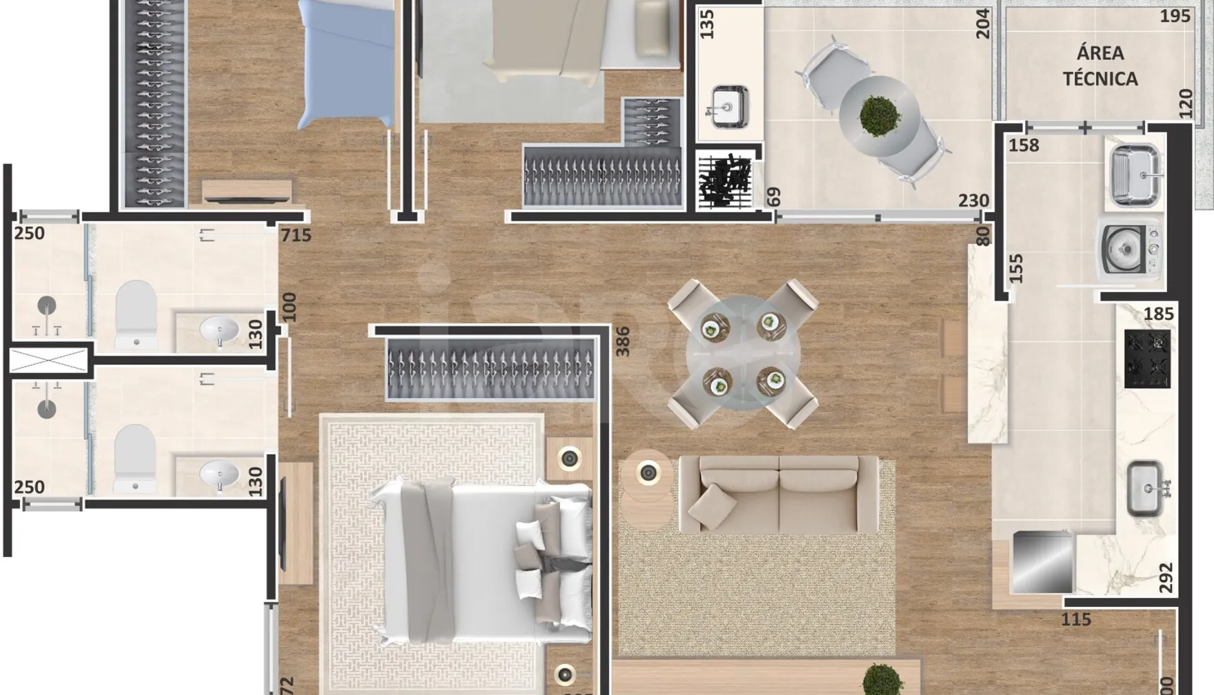 Planta — Garden 83,06 m²