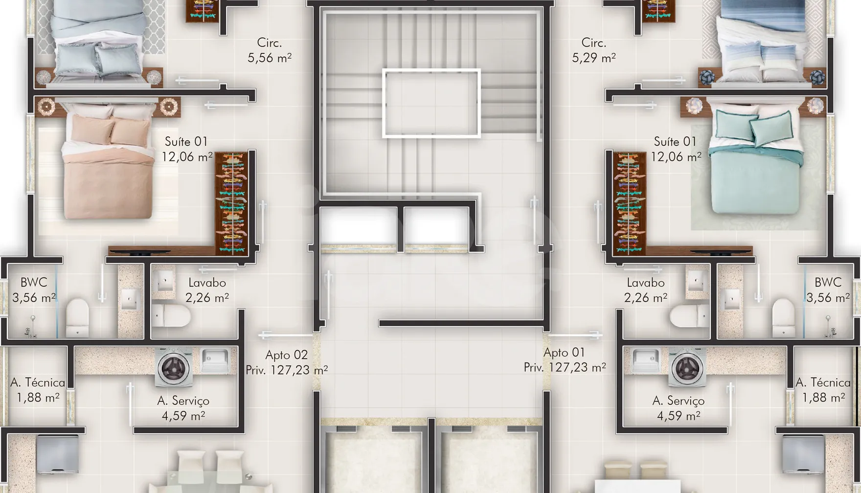 Planta — Apartamento 127 m²
