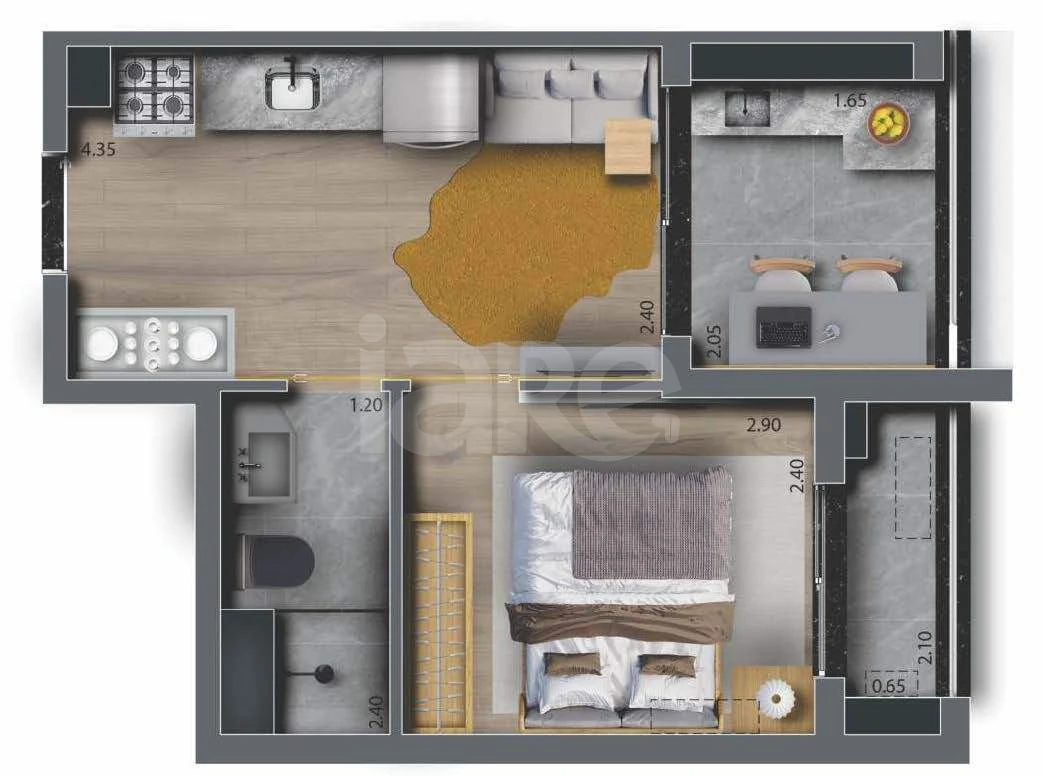 Planta — Apartamento 30,9 m²