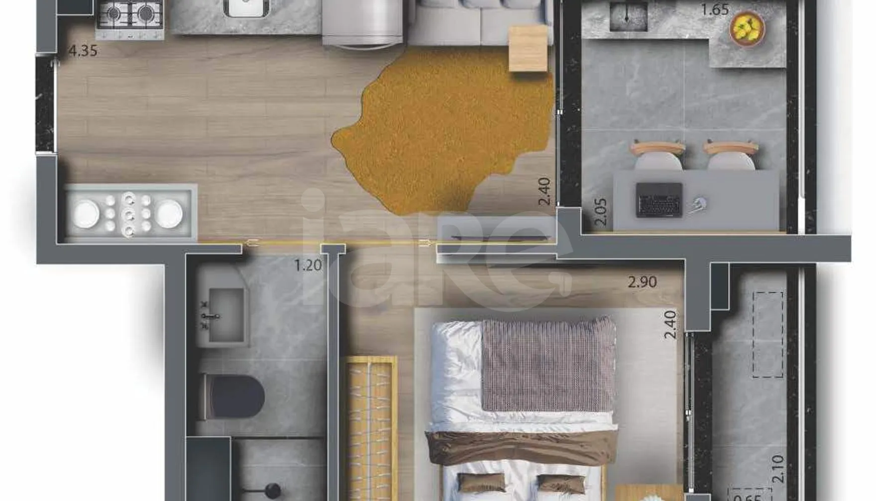 Planta — Apartamento 30,9 m²