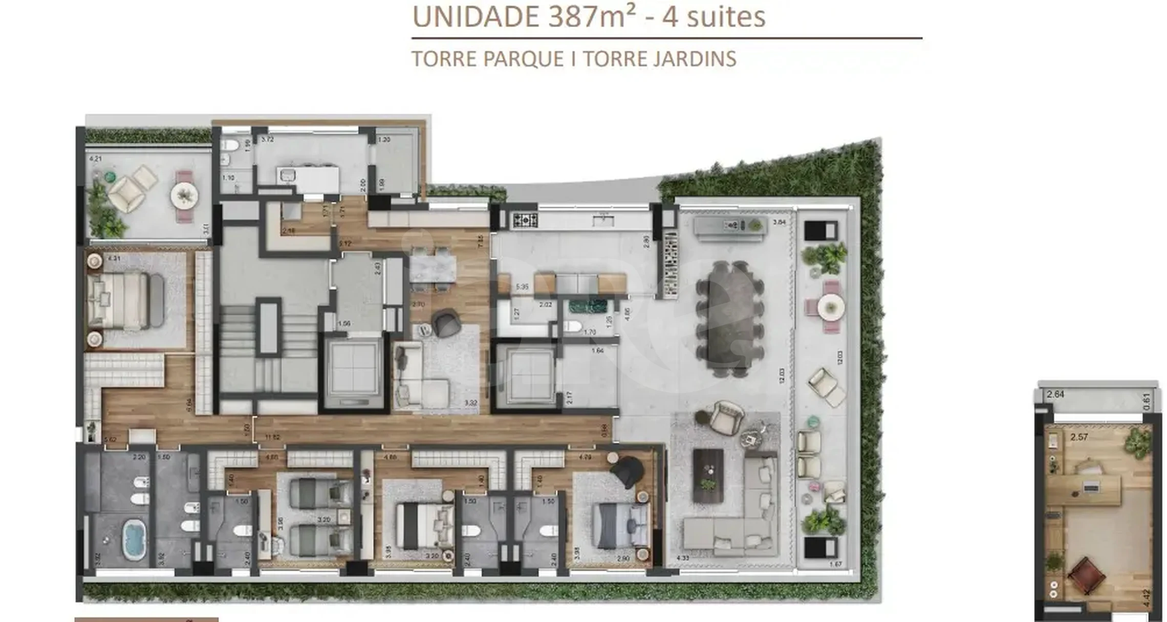 Planta — Apartamento 387,98 m²