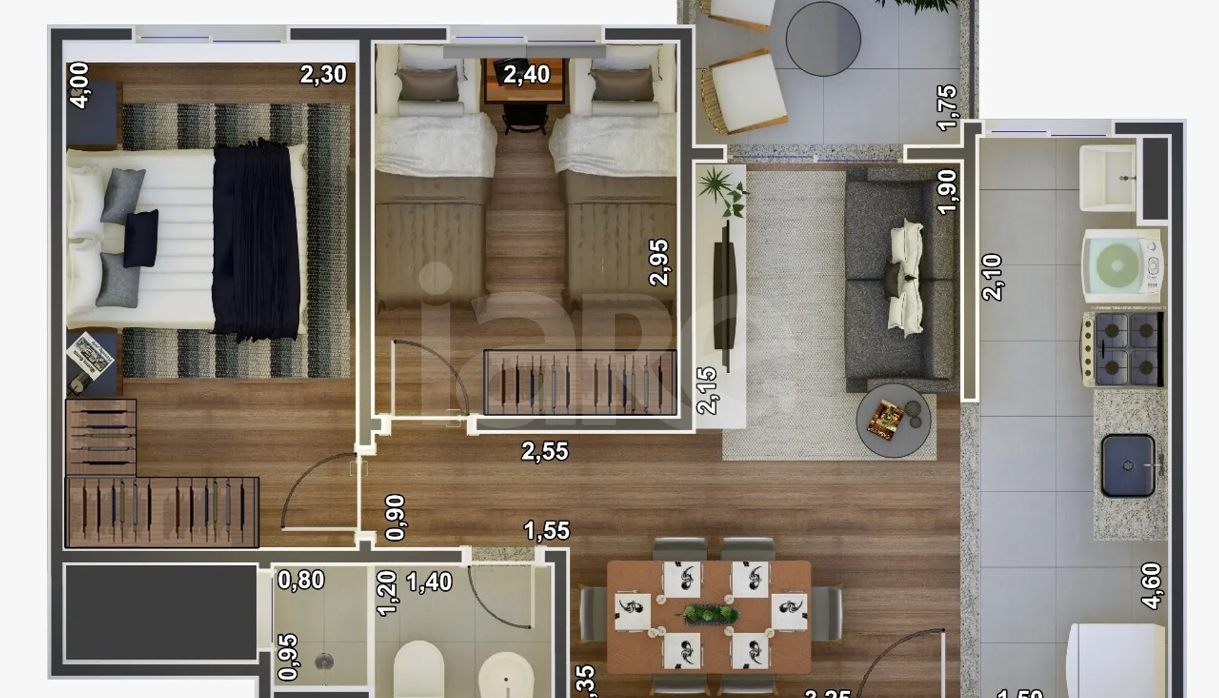 Planta — Apartamento 49,22 m²