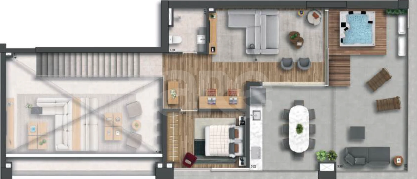 Planta — Cobertura Duplex 209,44 m²