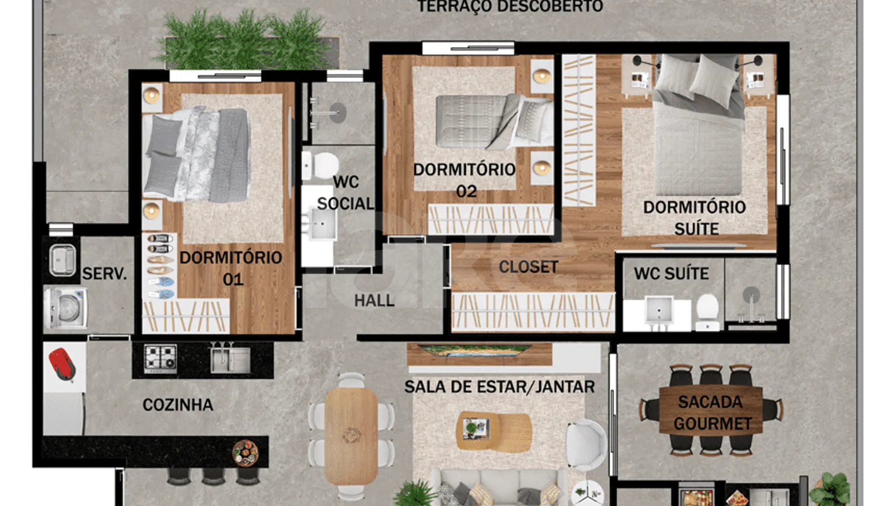 Planta — Garden 107 m²