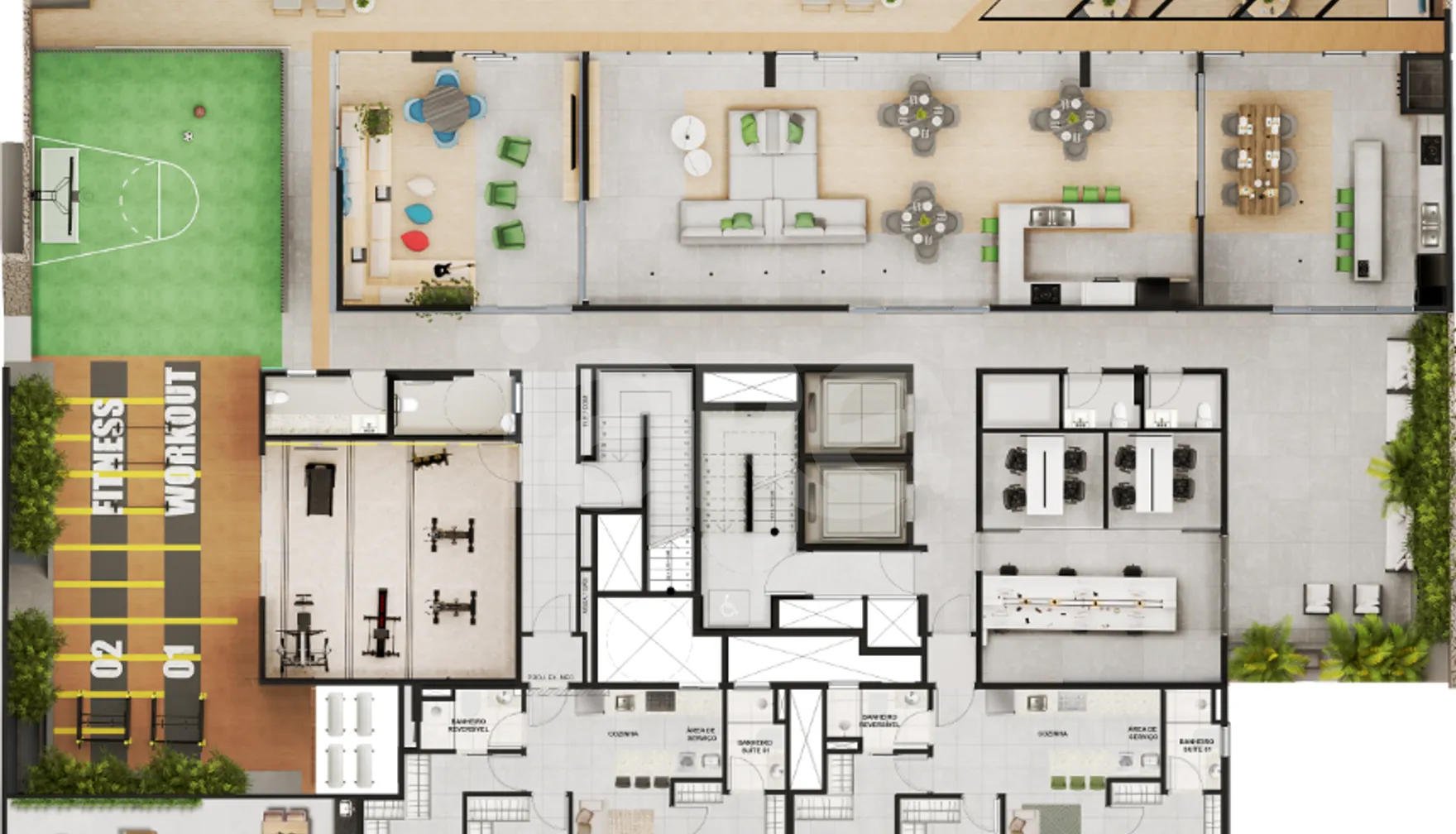 Planta — Pavimento lazer