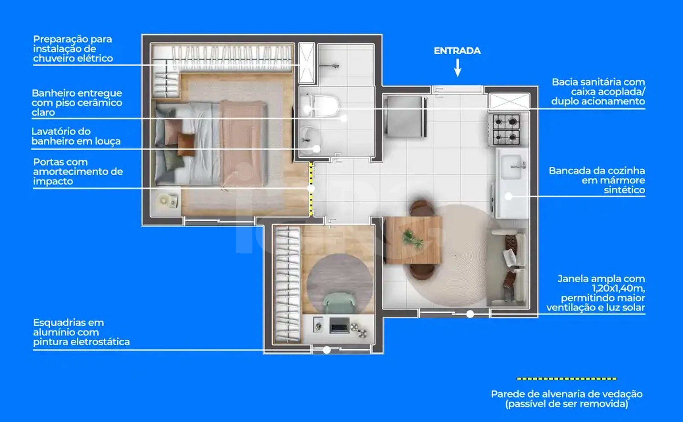 Planta — Apartamento 26,97 m²