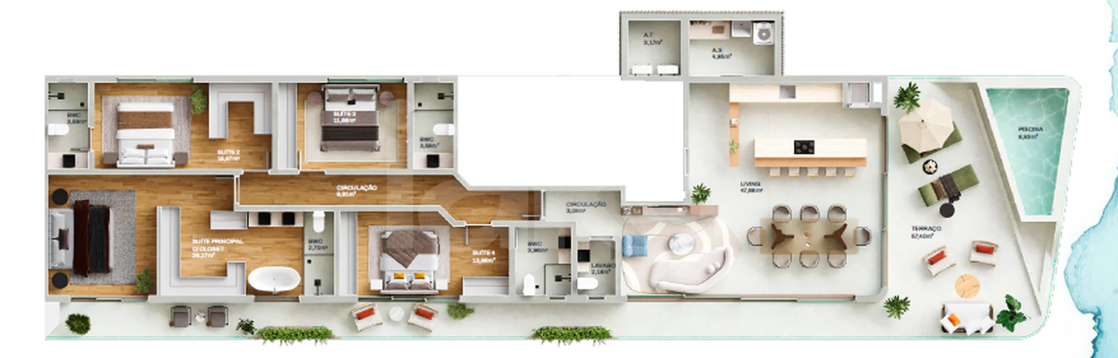 Planta — Cobertura Duplex 269,15 m²