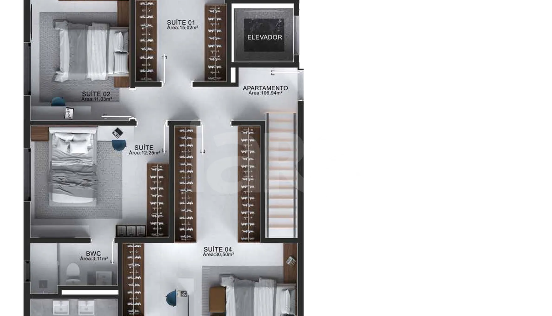 Planta — Cobertura Duplex 215,17 m²