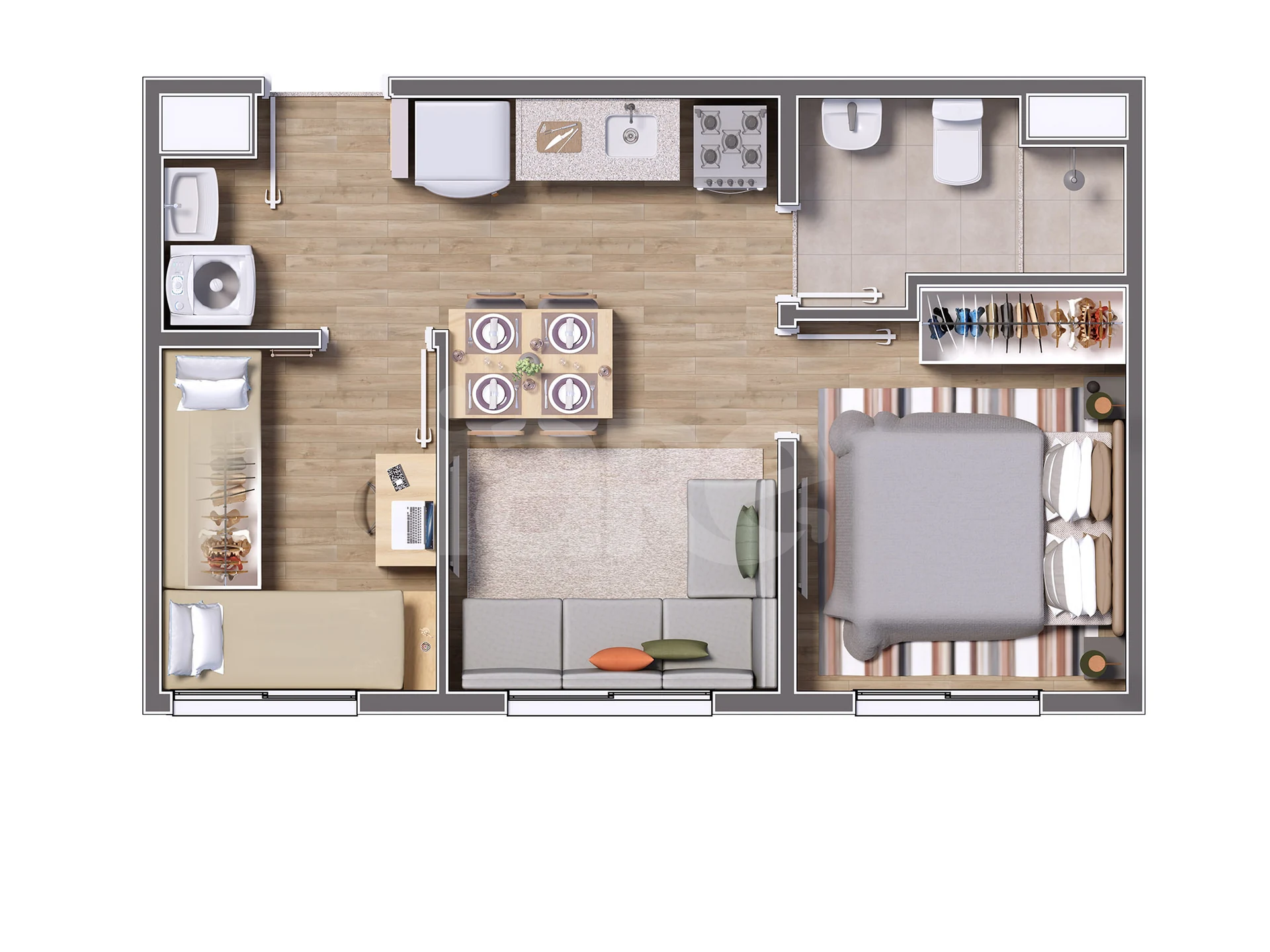 Planta — Apartamento 33,31 m²