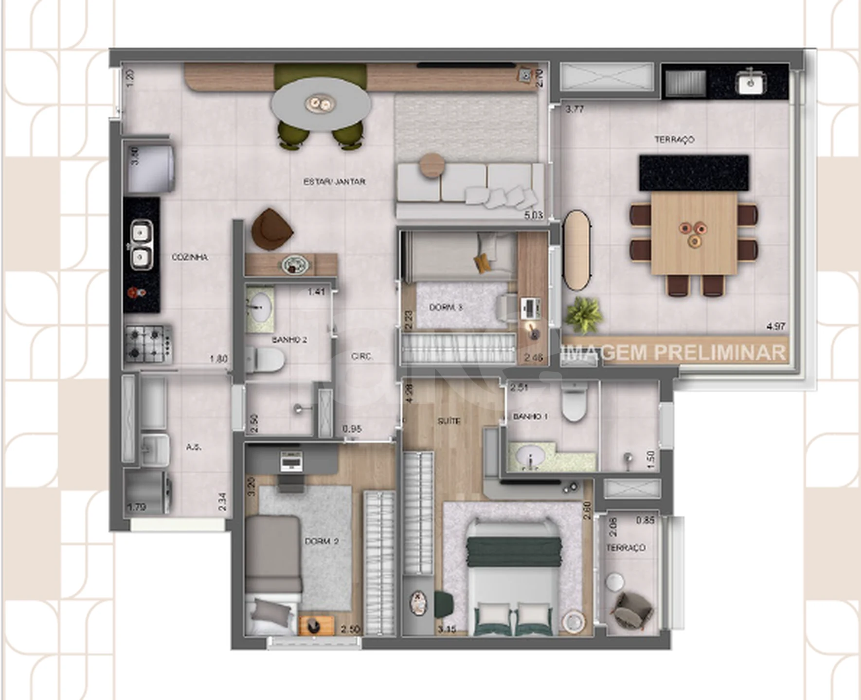 Planta — Garden 95,93 m²