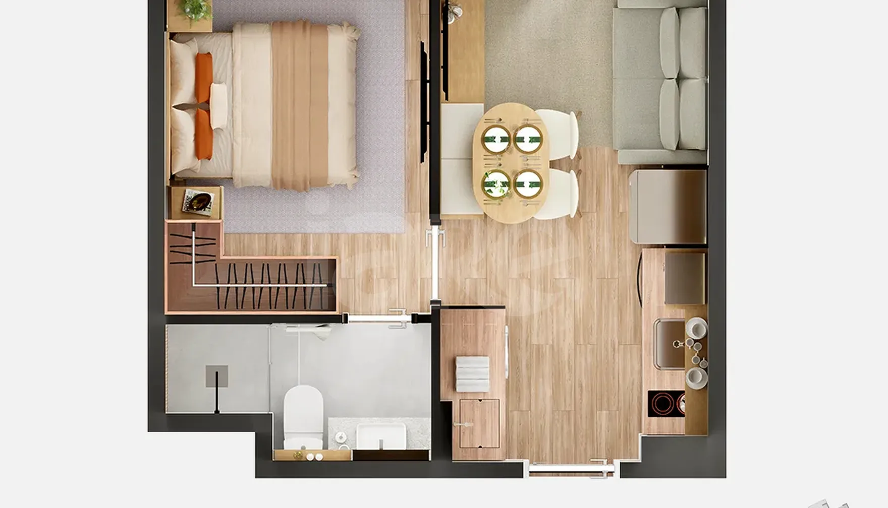 Planta — Apartamento 24,56 m²