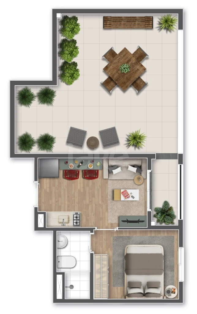 Planta — Apartamento 51,24 m²