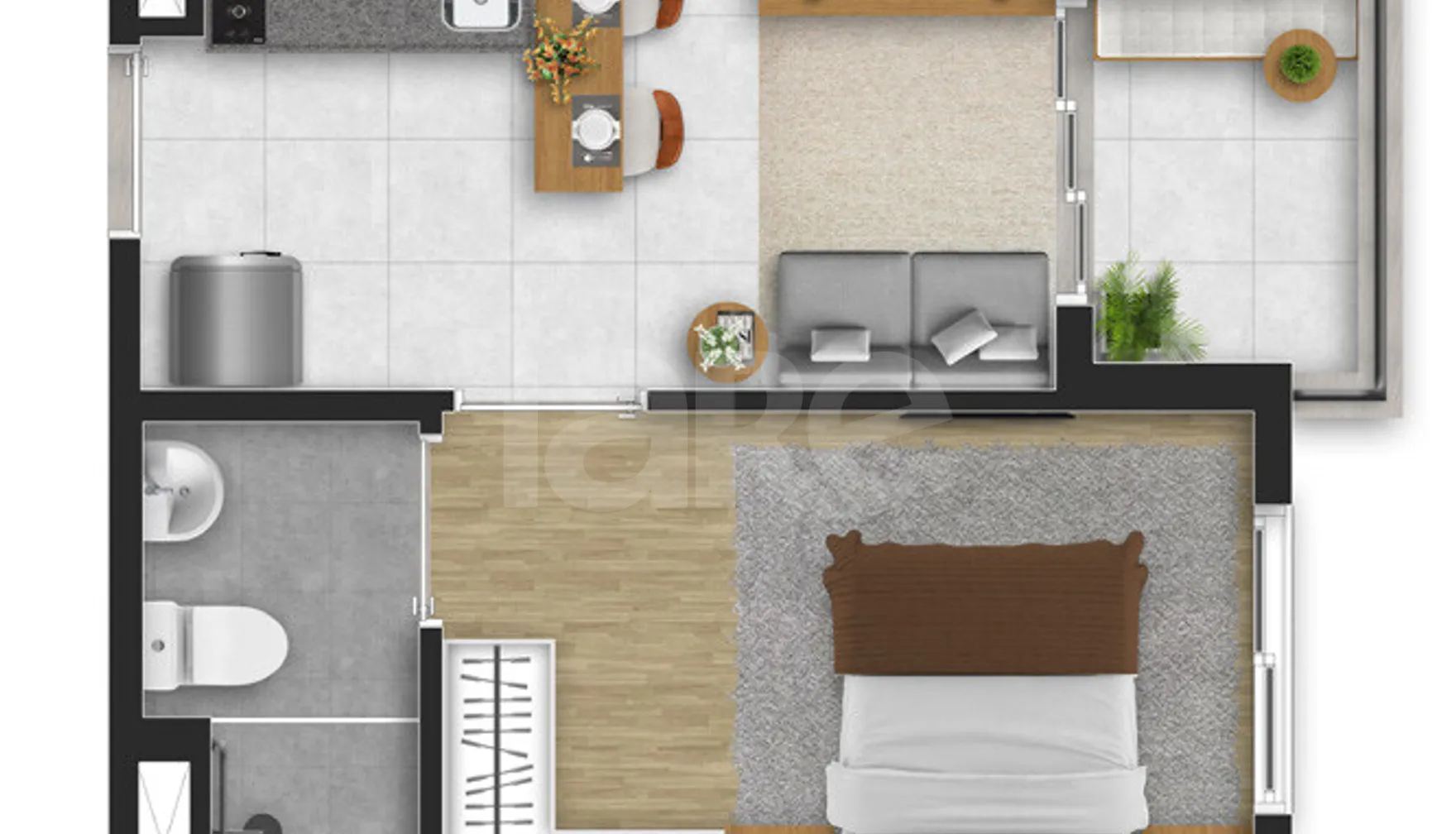 Planta — Apartamento 25,47 m²