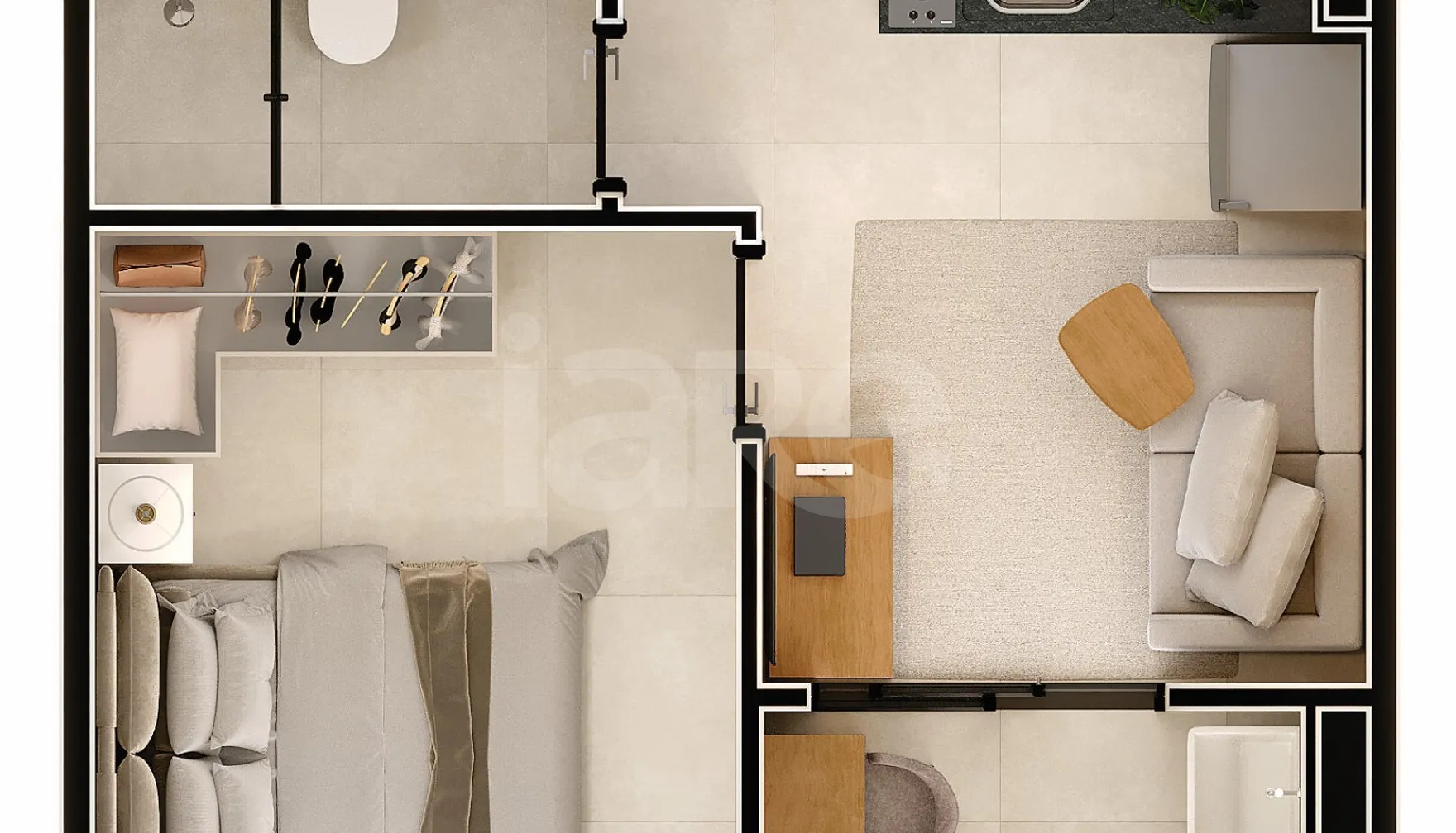 Planta — Apartamento 25,33 m²