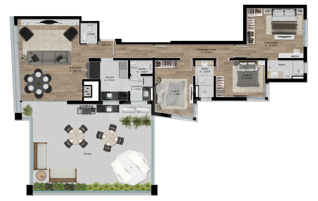 Planta — Garden 178,2 m²