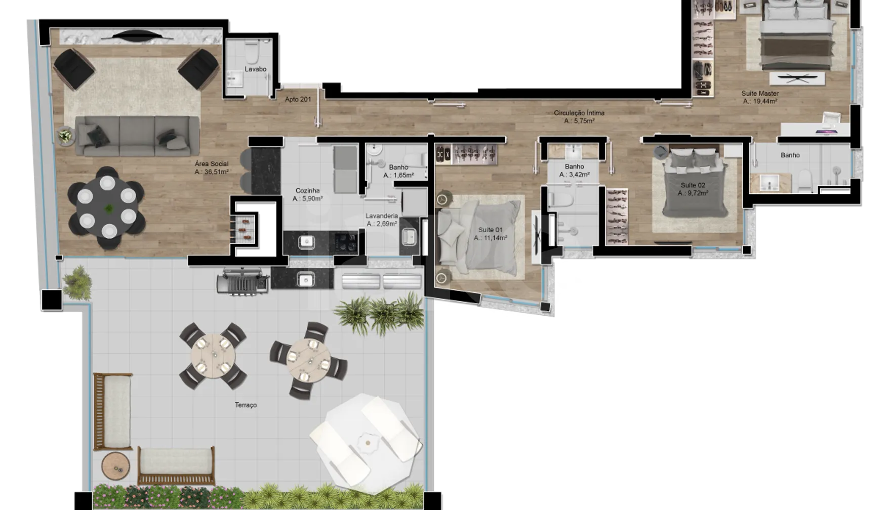 Planta — Garden 178,2 m²