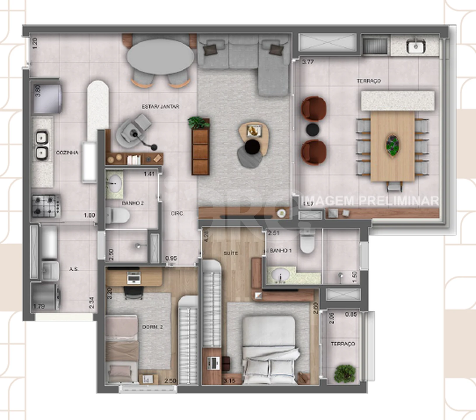 Planta — Garden 96,66 m²