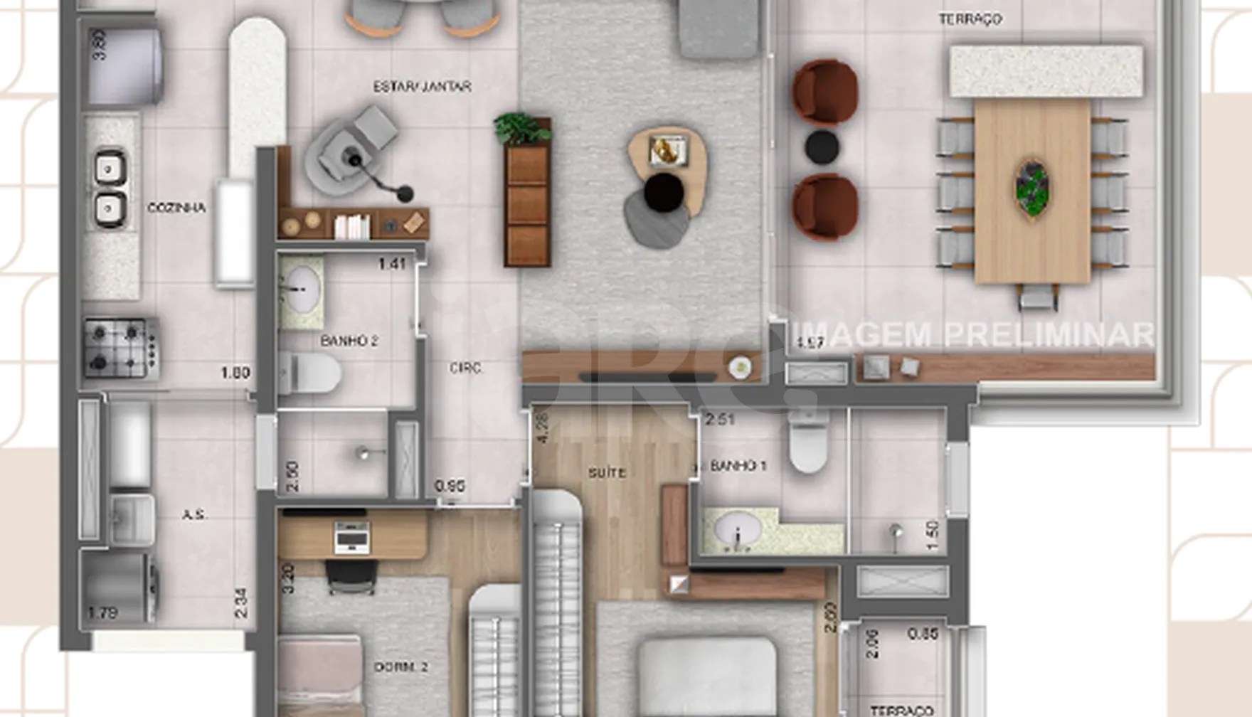 Planta — Garden 96,66 m²