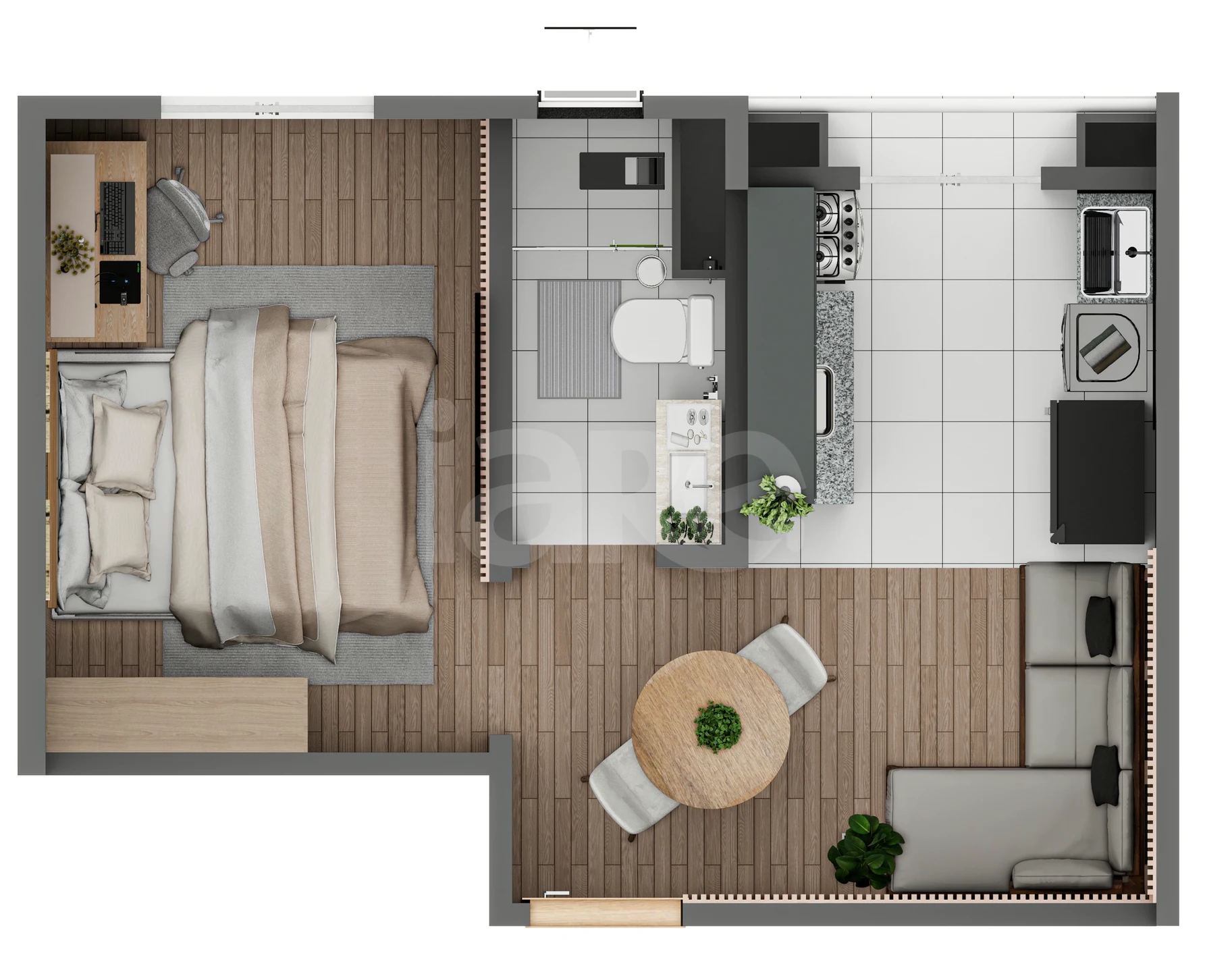 Planta — Apartamento 26,9 m²