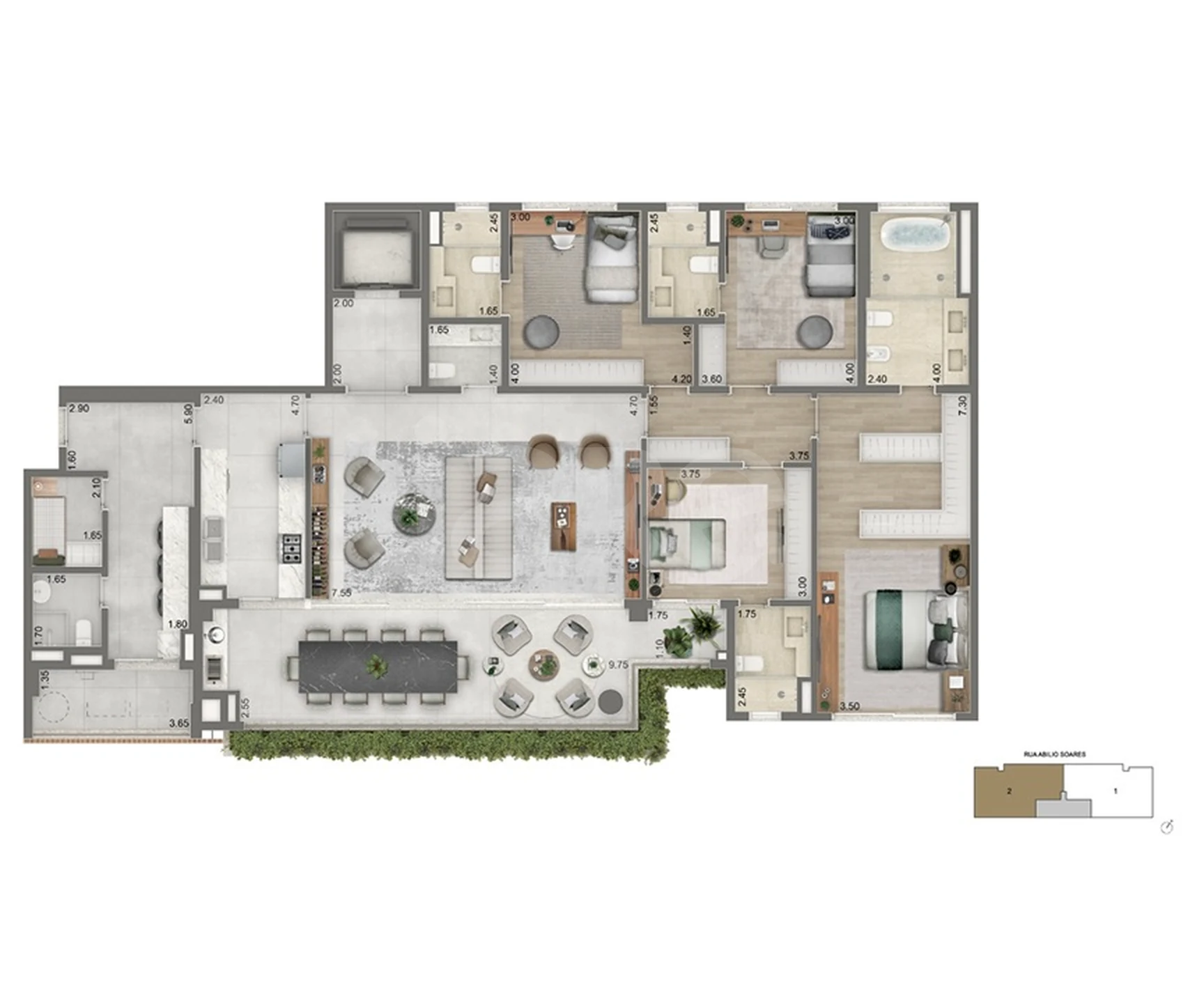Planta — Apartamento 232,5 m²