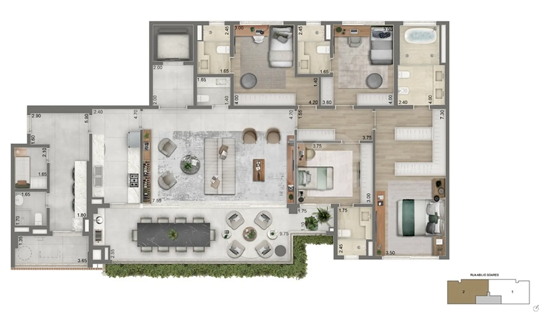 Planta — Apartamento 232,5 m²