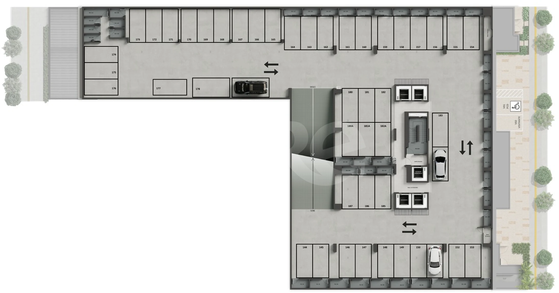 Planta — Pavimento garagem 1